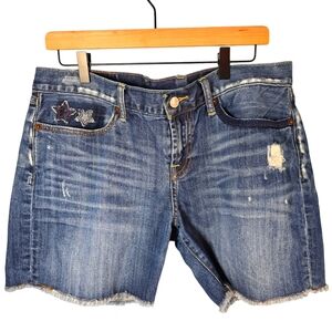 Lucky Brand Abbey Shorts Size 12 Star Decal Distressed